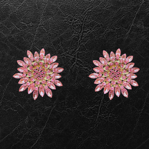Faux Fur Slippers - Global Recycled Standard Certified with Light Pink Jewel Embellishments
