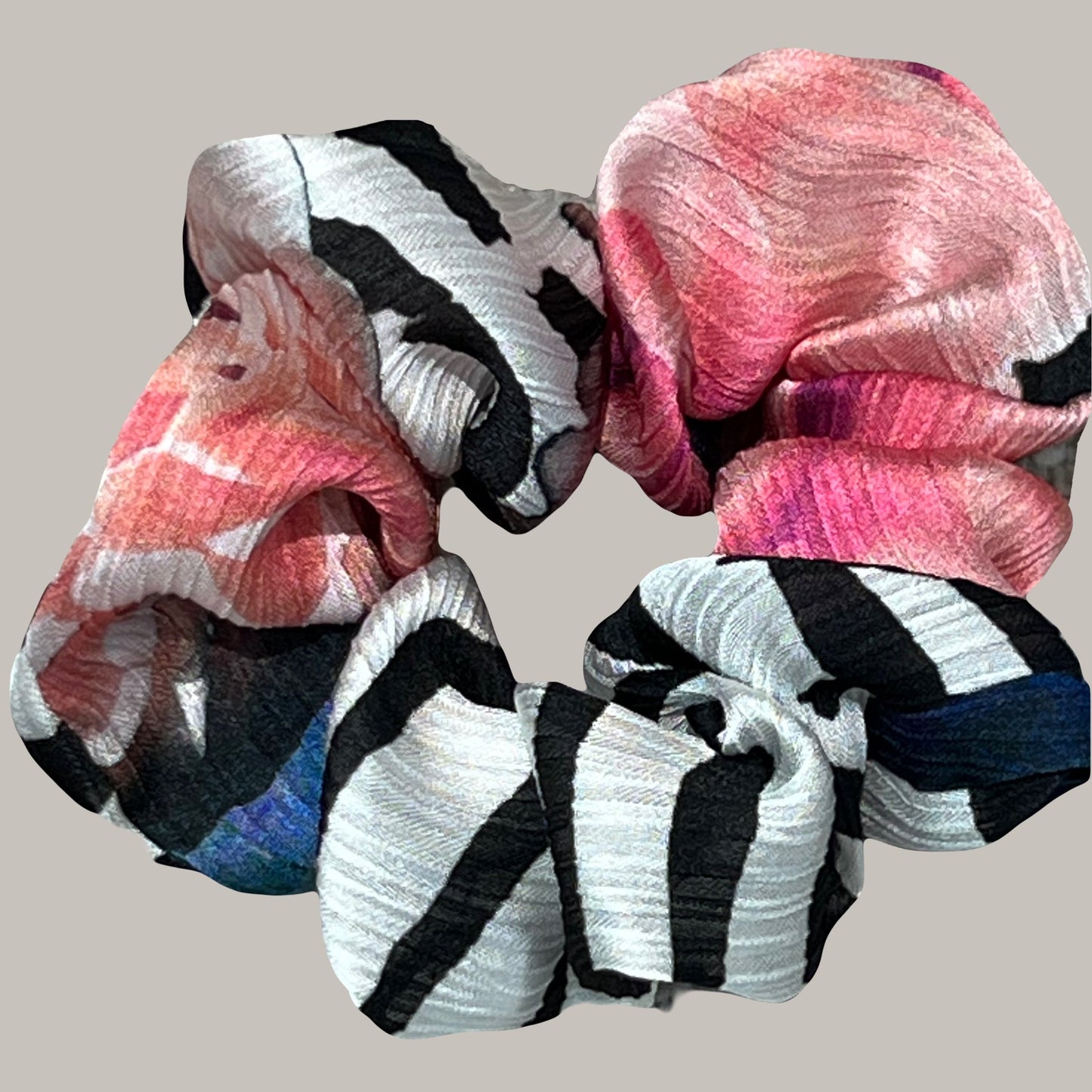 Large hair scrunchies for women made of recycled textiles 10