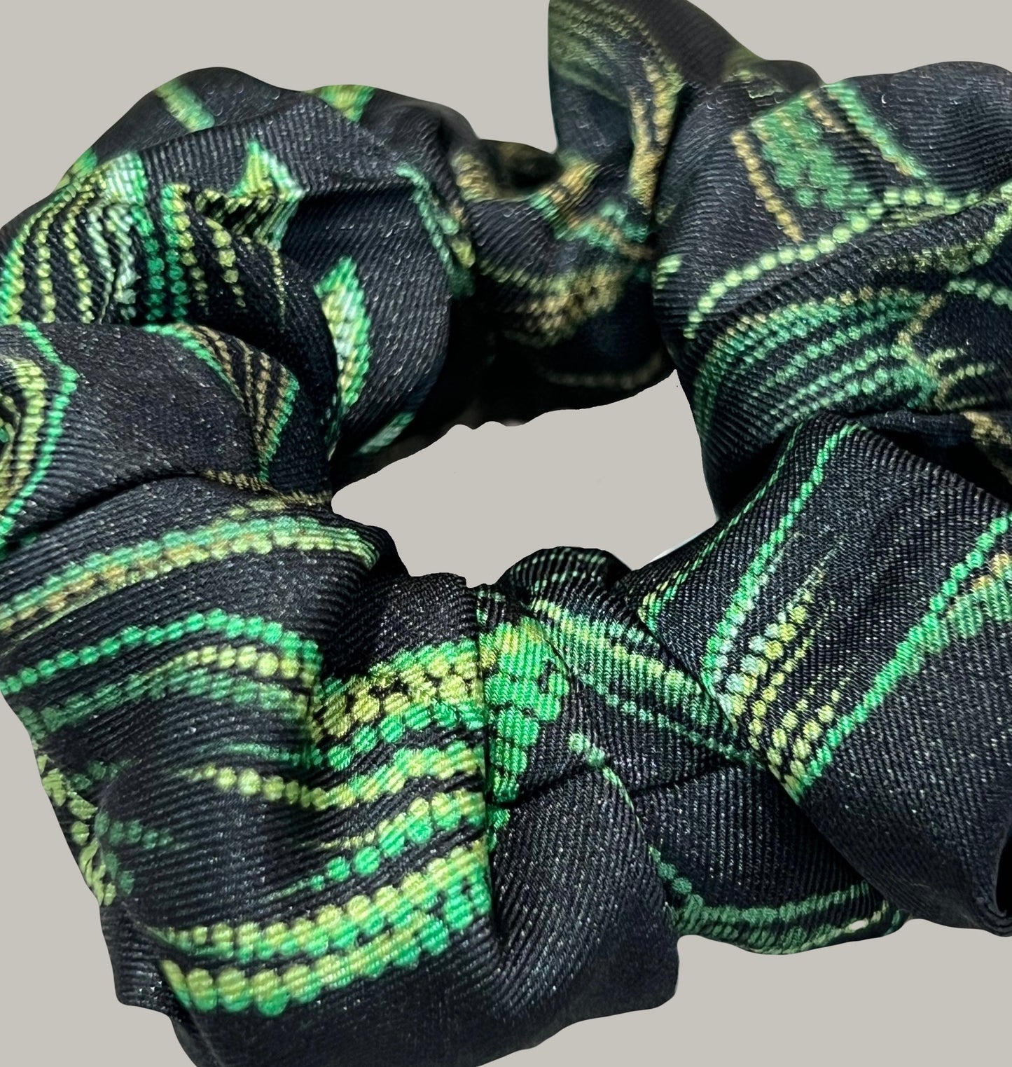 Large hair scrunchies for women made of recycled textiles 11