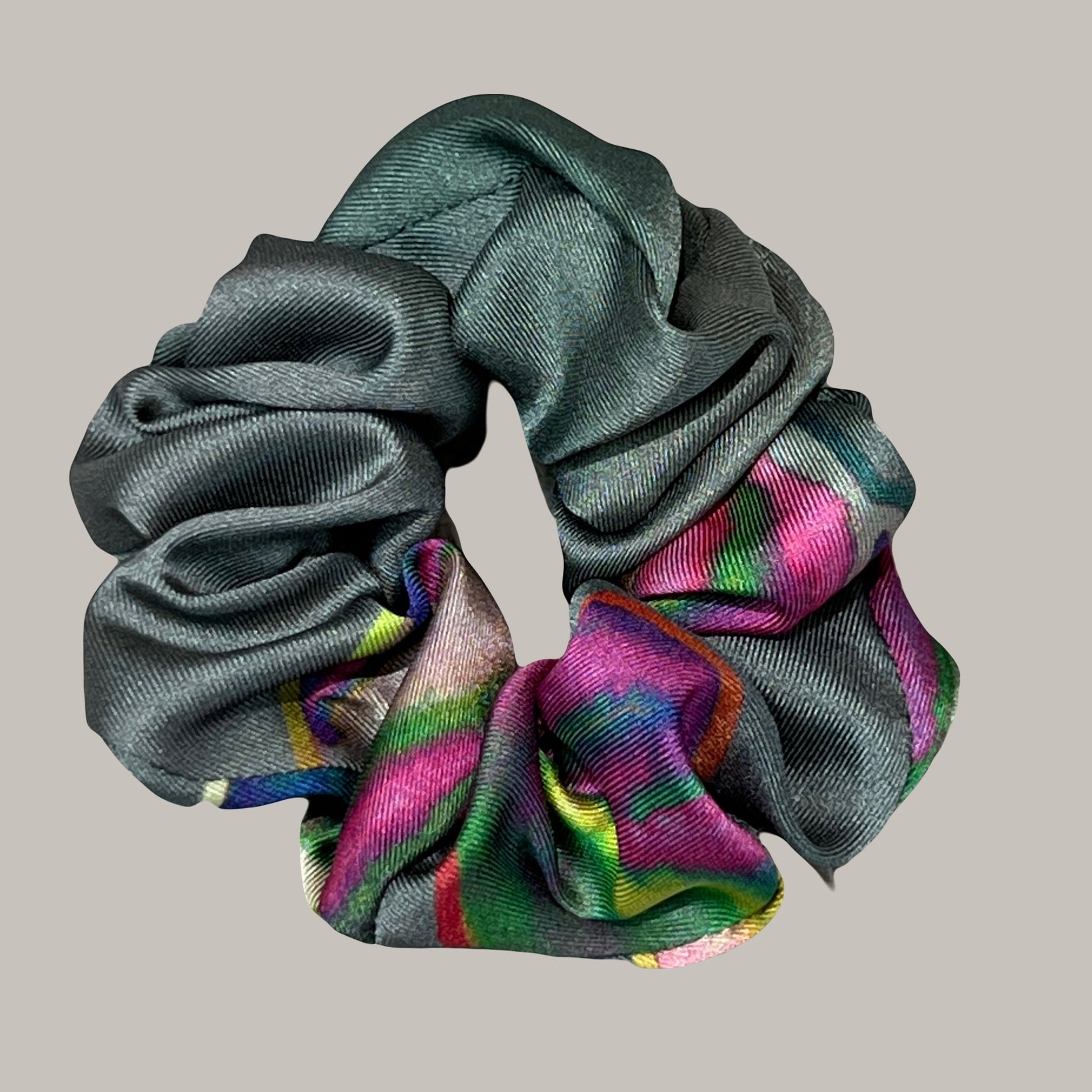Large hair scrunchies for women made of recycled textiles 12