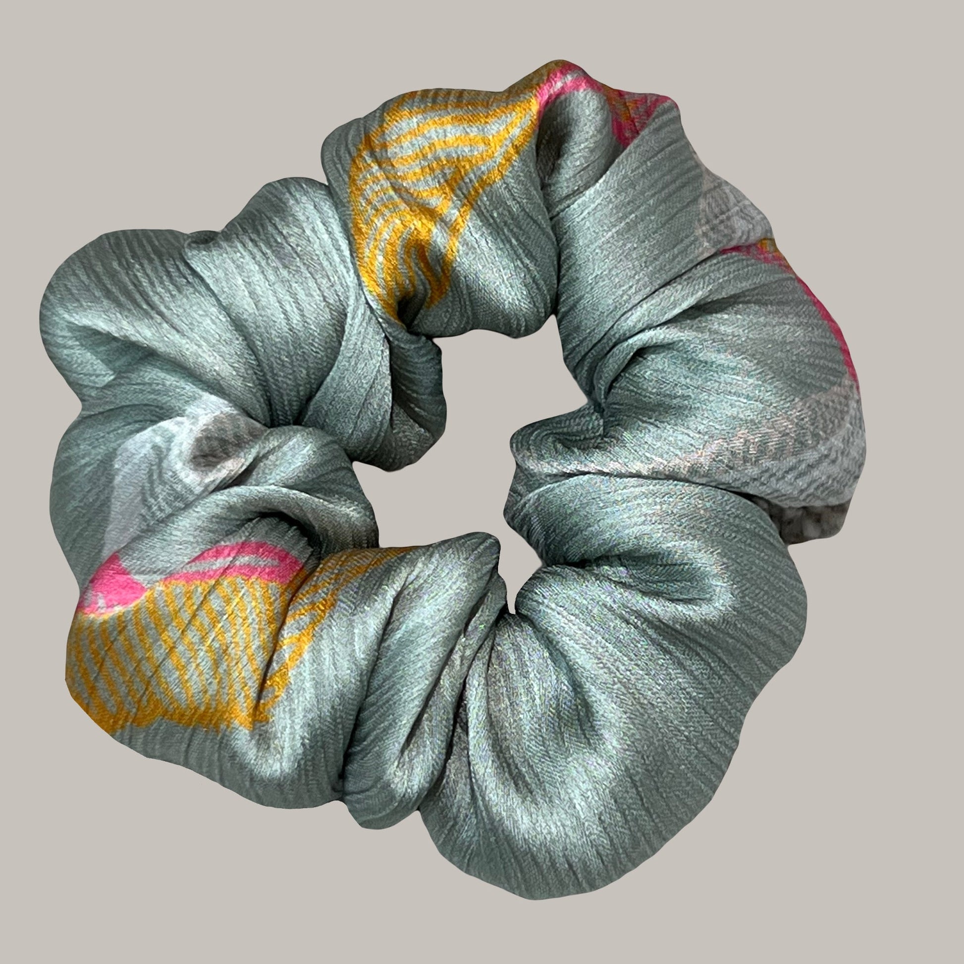 Large hair scrunchies for women made of recycled textiles 4