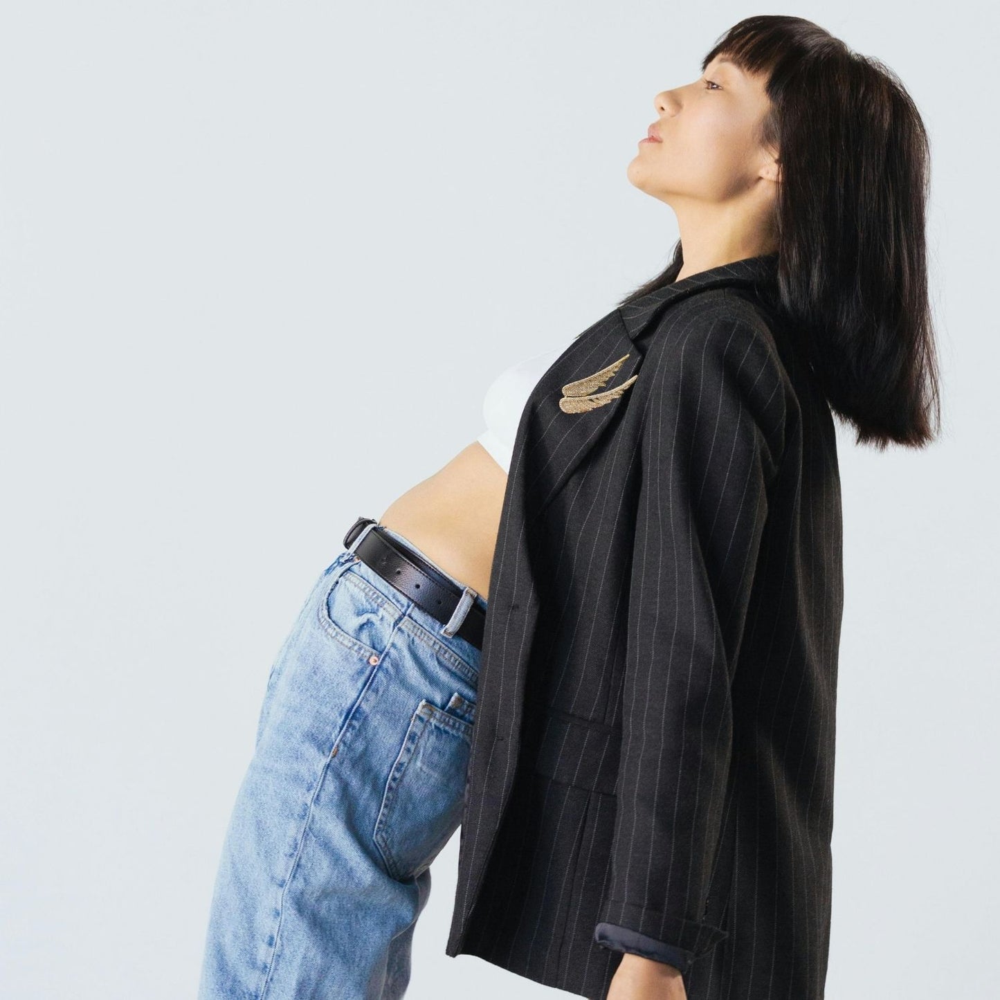 Rhinestone Angel Wings Brooch