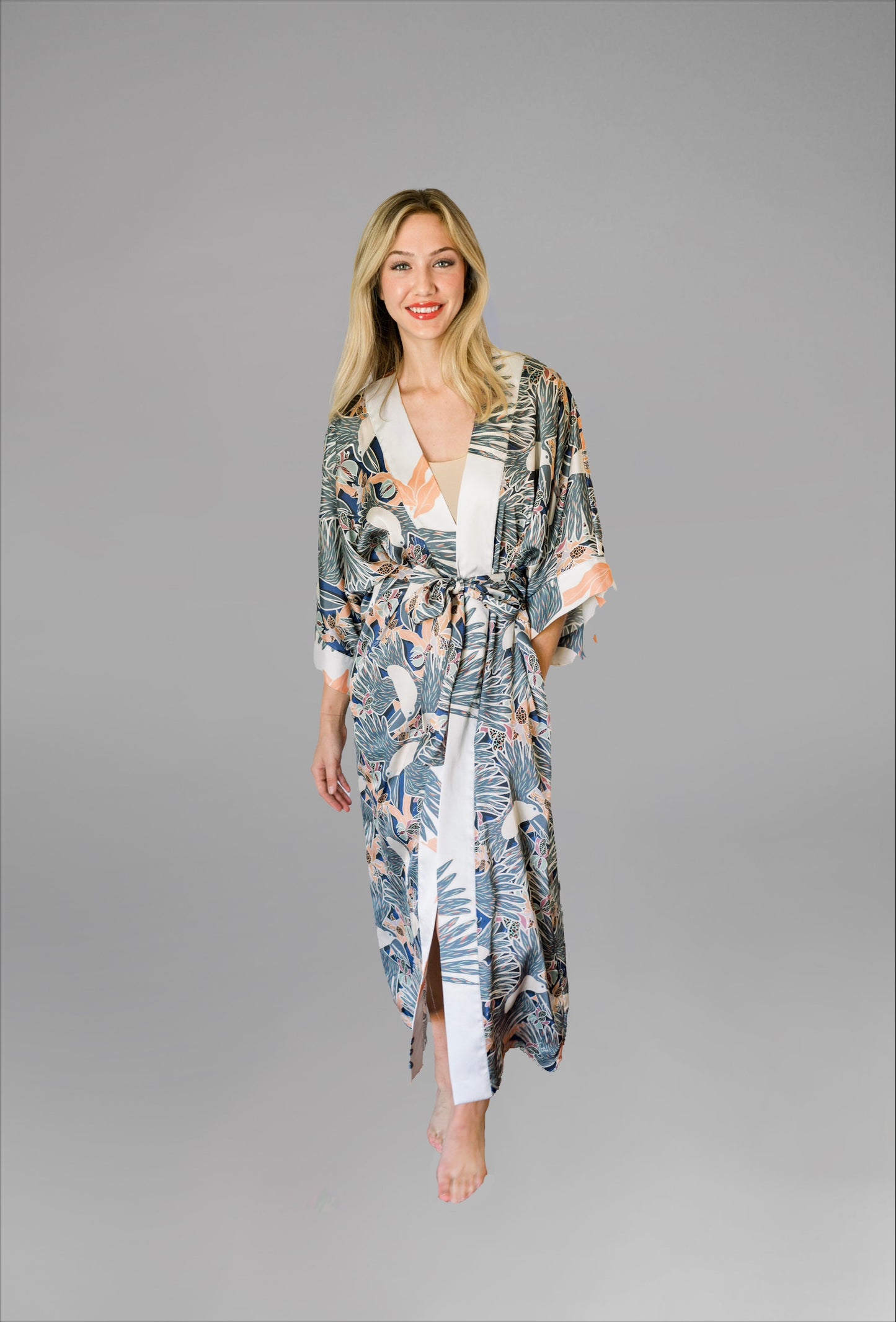 Robe/Swim Coverup in Navy Toucans