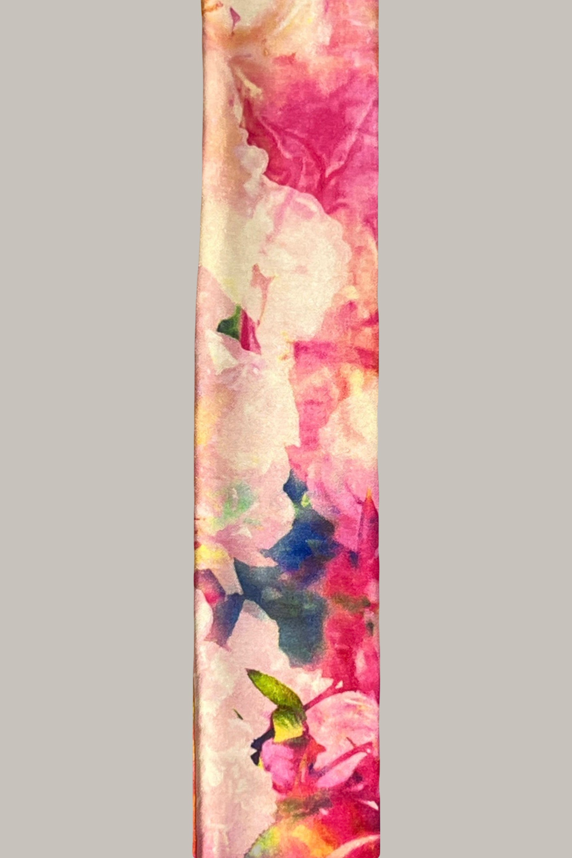 Peach floral print scarf made from an ultra soft recycled poly blend 3