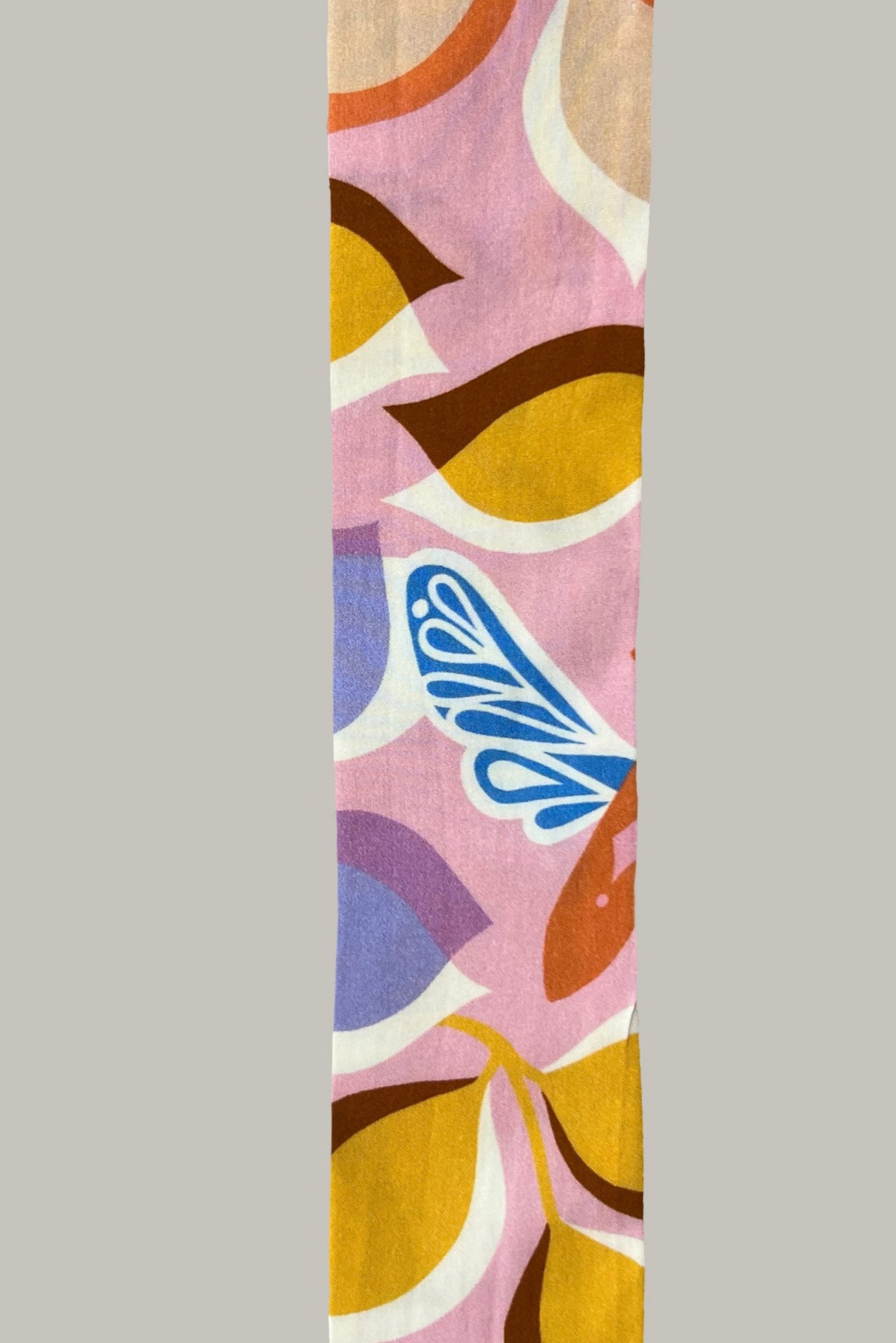 Pink butterfly print scarf made from an ultra soft recycled poly blend 3