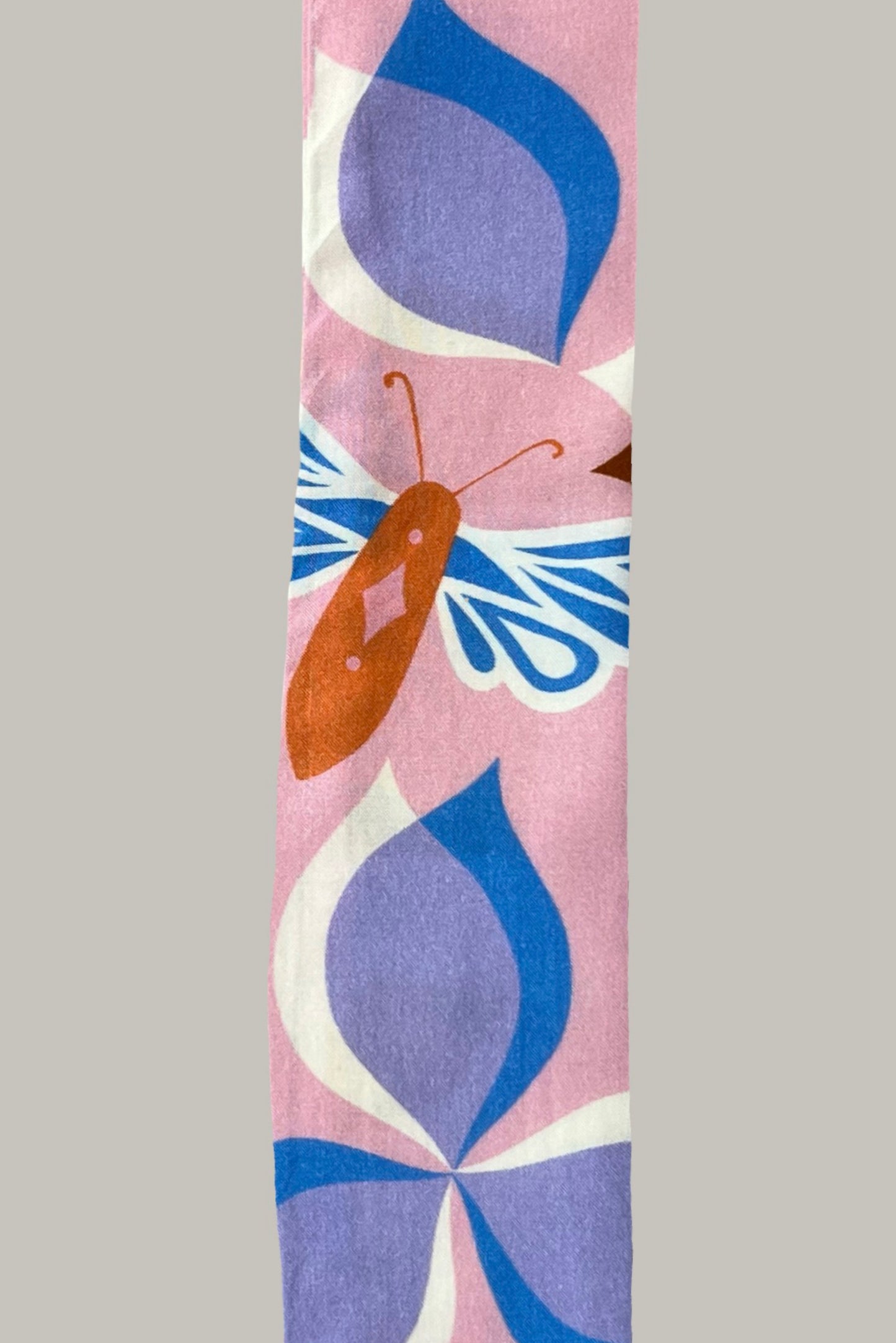 Pink butterfly print scarf made from an ultra soft recycled poly blend 6