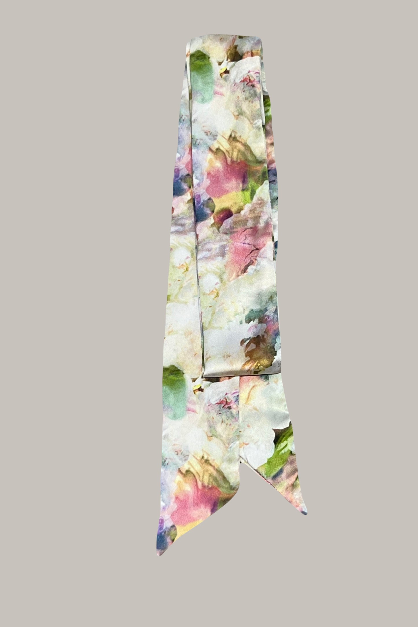 Multicolor floral print scarf made from an ultra soft recycled poly blend