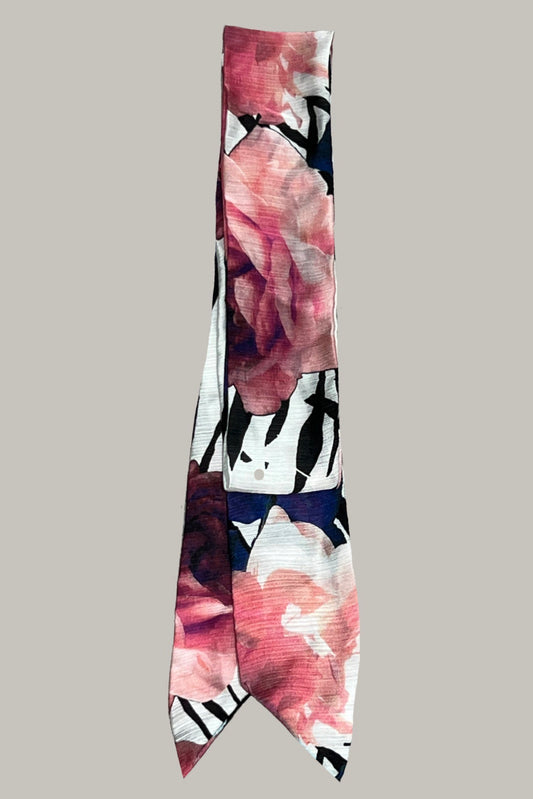 All over floral print scarf made from an ultra soft recycled poly blend
