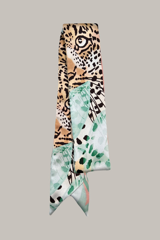 All over animal print scarf made from an ultra soft recycled poly blend