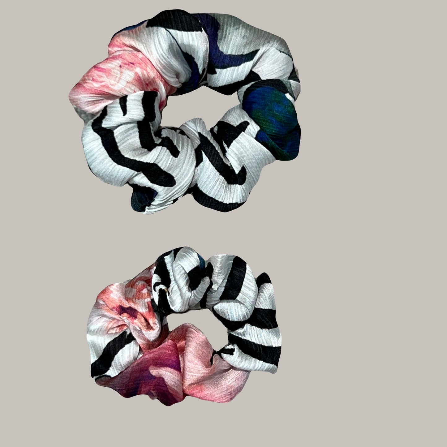 2 pack hair scrunchies for women made of recycled textiles 2