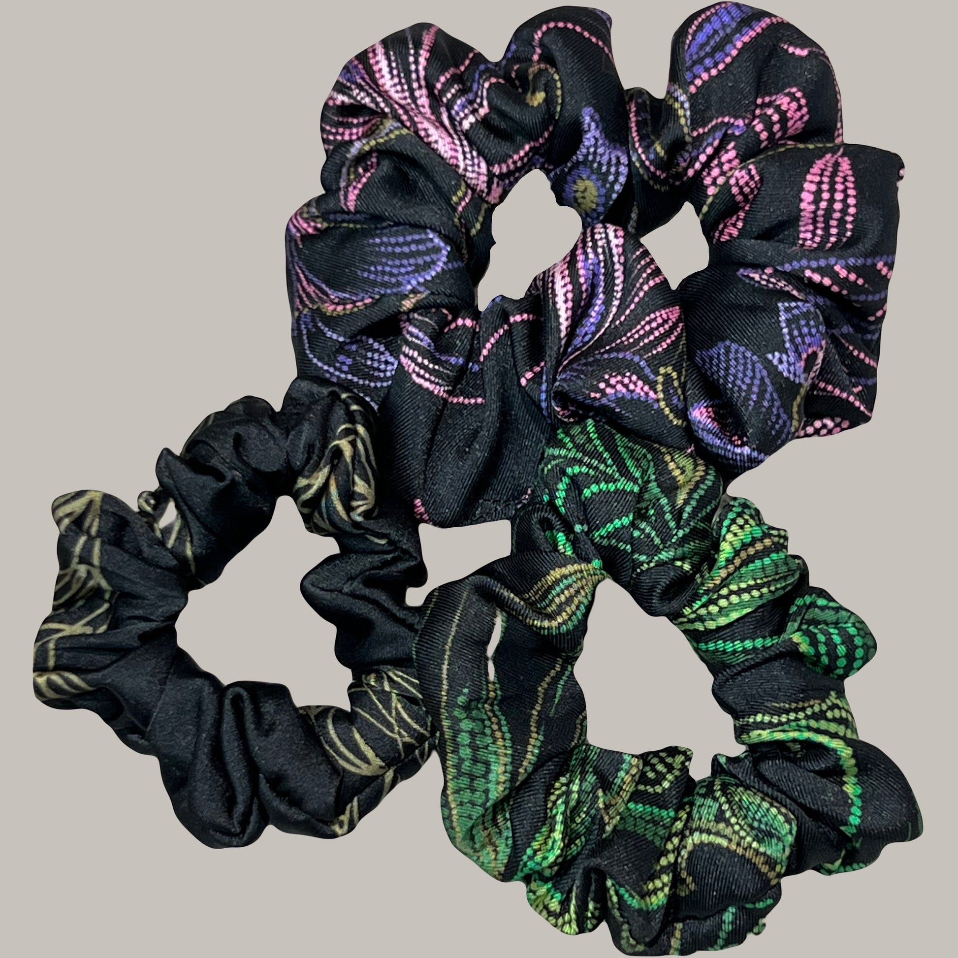 3 pack hair scrunchies for women made of recycled textiles 9