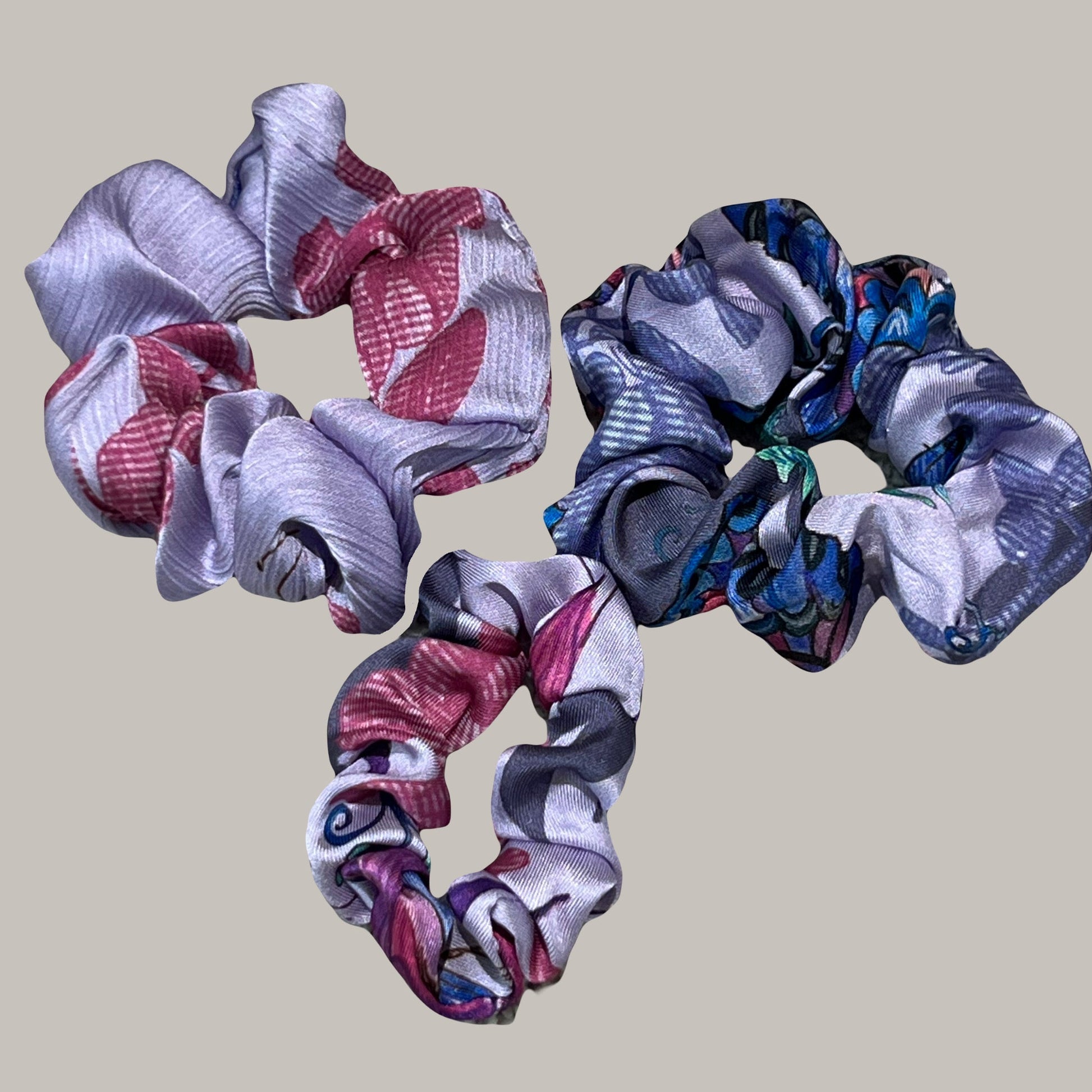 3 pack hair scrunchies for women made of recycled textiles 8
