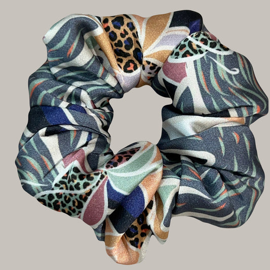 Large hair scrunchies for women made of recycled textiles